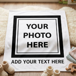 Upload Picture Photo & Add Text – Customize Baby Blanket