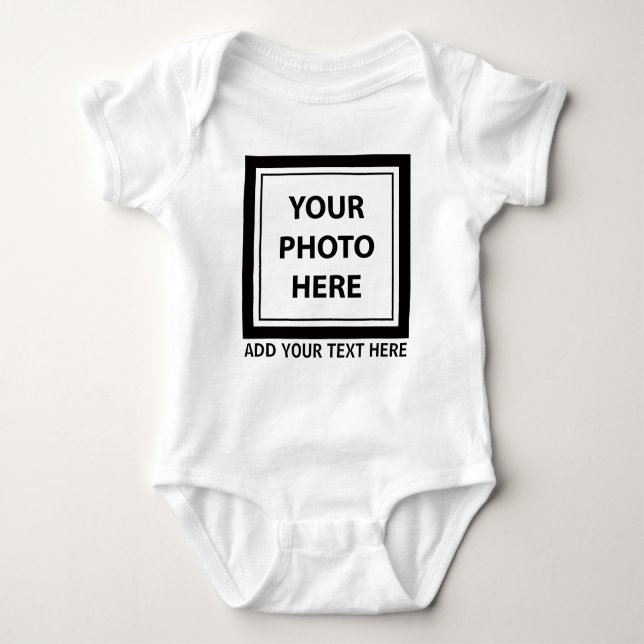 Upload Picture Photo & Add Text – Customize Baby Bodysuit (Front)