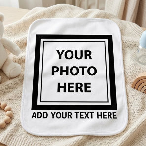 Upload Picture Photo & Add Text – Customize Baby Burp Cloth