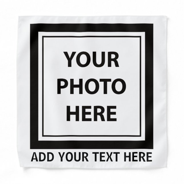 Upload Picture Photo & Add Text – Customize Bandana (Front)