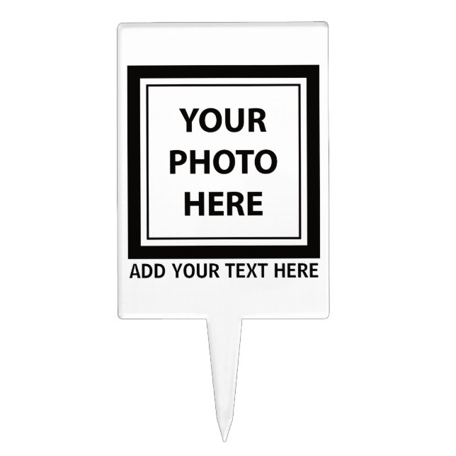 Upload Picture Photo & Add Text – Customize Cake Topper (Front)