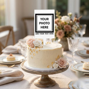 Upload Picture Photo & Add Text – Customize Cake Topper