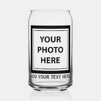 Upload Picture Photo & Add Text – Customize Can Glass