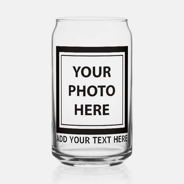 Upload Picture Photo & Add Text – Customize Can Glass (Front)