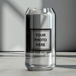 Upload Picture Photo & Add Text – Customize Can Glass