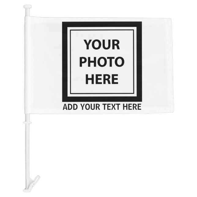Upload Picture Photo & Add Text – Customize Car Flag (Front)