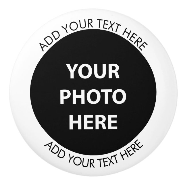 Upload Picture Photo & Add Text – Customize Ceramic Knob (Front)