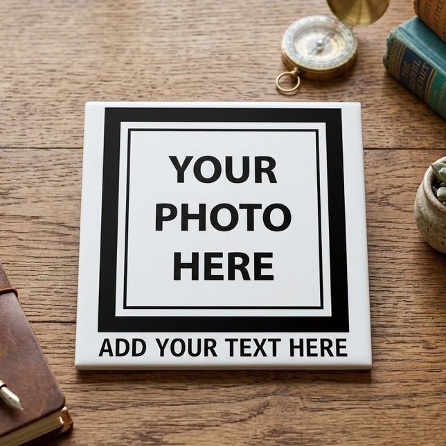 Upload Picture Photo & Add Text – Customize Ceramic Tile (Creator Uploaded)