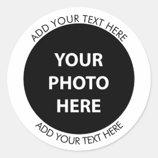Upload Picture Photo & Add Text – Customize Classic Round Sticker