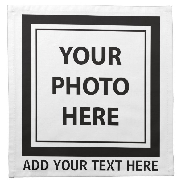 Upload Picture Photo & Add Text – Customize Cloth Napkin (Front)