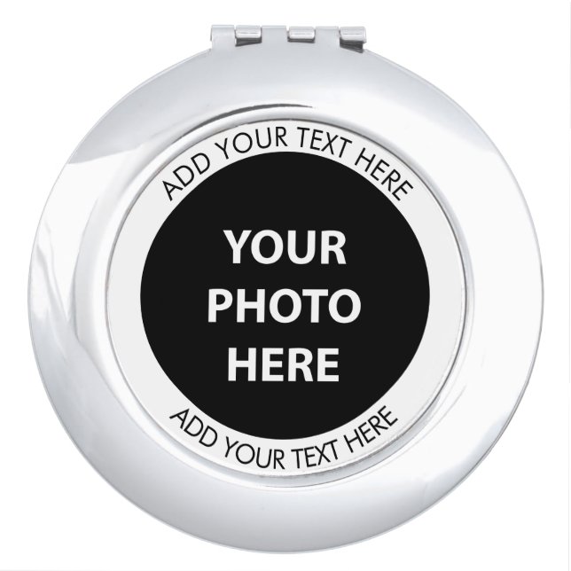 Upload Picture Photo & Add Text – Customize Compact Mirror (Front)