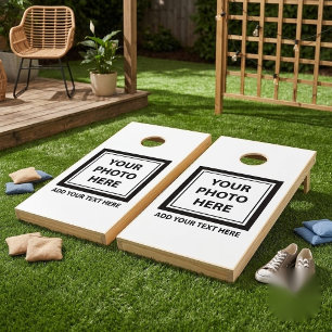 Upload Picture Photo & Add Text – Customize Cornhole Set