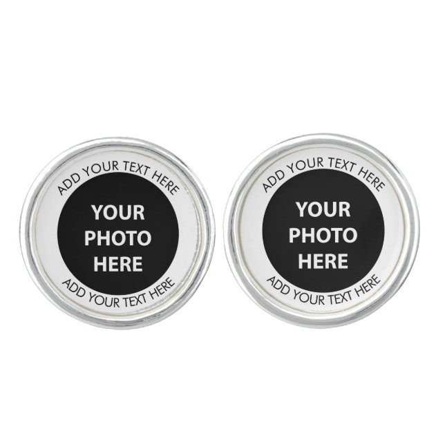 Upload Picture Photo & Add Text – Customize Cufflinks (Front)