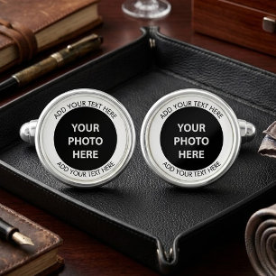 Upload Picture Photo & Add Text – Customize Cufflinks