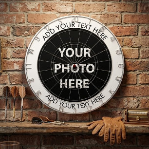 Upload Picture Photo & Add Text – Customize Dart Board