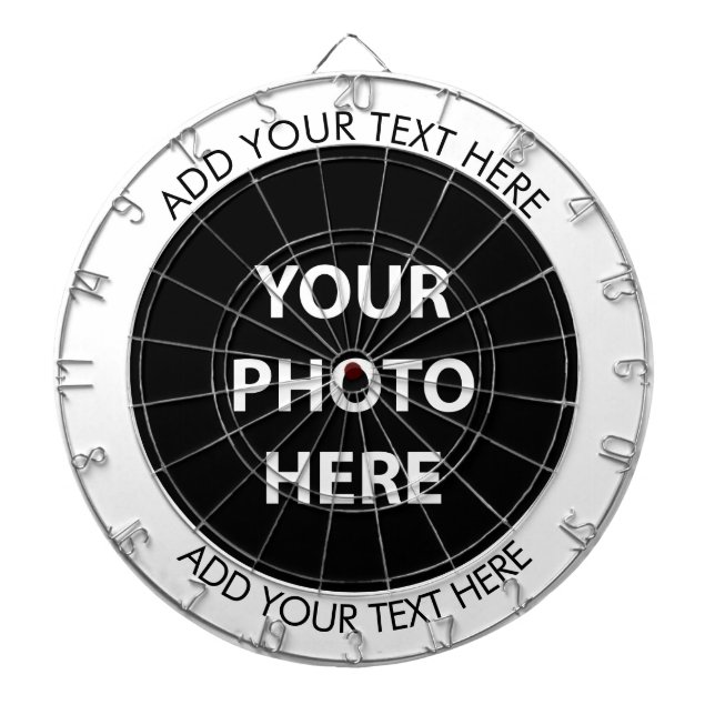 Upload Picture Photo & Add Text – Customize Dart Board (Front)