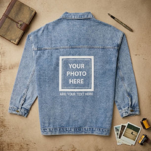 Upload Picture Photo & Add Text – Customize Denim Jacket