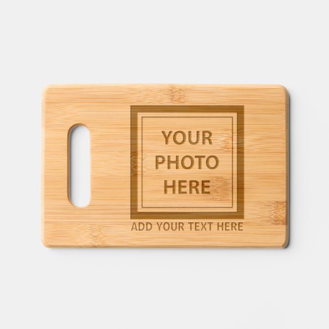 Upload Picture Photo & Add Text – Customize Engraved Cutting Board (Front)