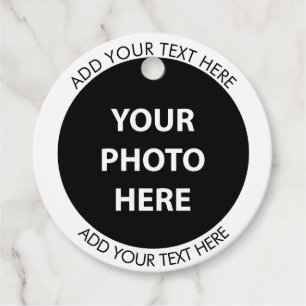 Upload Picture Photo & Add Text – Customize Favor Tags