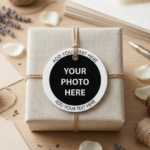 Upload Picture Photo & Add Text – Customize Favor Tags