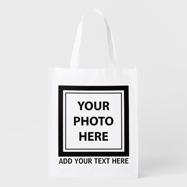 Upload Picture Photo & Add Text – Customize Grocery Bag (Front)