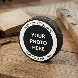 Upload Picture Photo & Add Text – Customize Hockey Puck