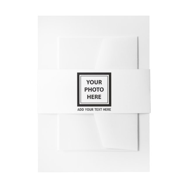 Upload Picture Photo & Add Text – Customize Invitation Belly Band (Front Example)