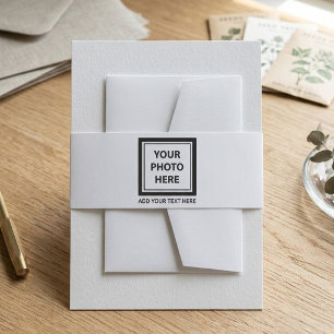 Upload Picture Photo & Add Text – Customize Invitation Belly Band