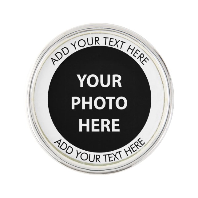 Upload Picture Photo & Add Text – Customize Lapel Pin (Front)