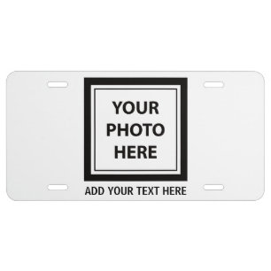 Upload Picture Photo & Add Text – Customize License Plate