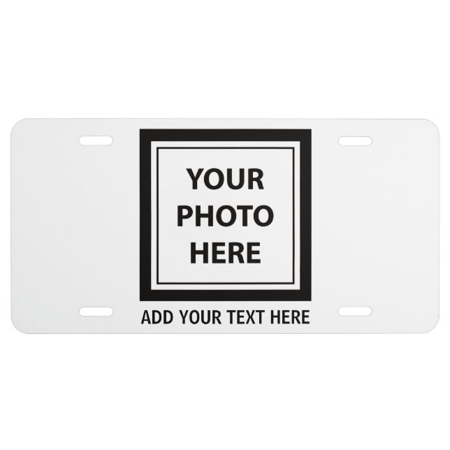Upload Picture Photo & Add Text – Customize License Plate (Front)