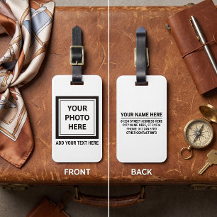 Upload Picture Photo & Add Text – Customize Luggage Tag