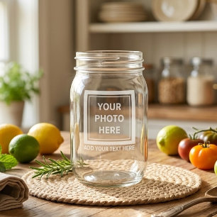Upload Picture Photo & Add Text – Customize Mason Jar