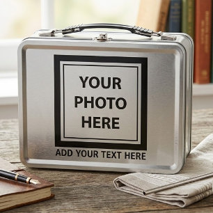 Upload Picture Photo & Add Text – Customize Metal Lunch Box