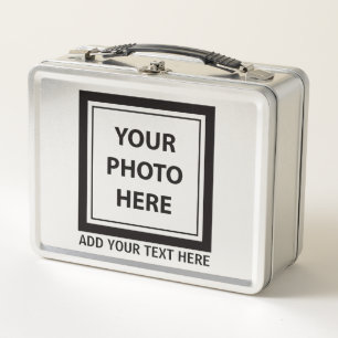 Upload Picture Photo & Add Text – Customize Metal Lunch Box