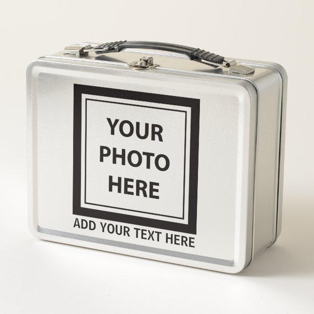 Upload Picture Photo & Add Text – Customize Metal Lunch Box (Front)