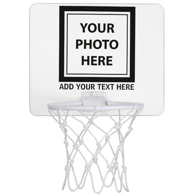 Upload Picture Photo & Add Text – Customize Mini Basketball Hoop (Front)