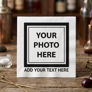 Upload Picture Photo & Add Text – Customize Napkins