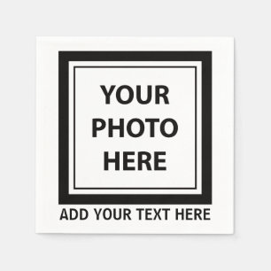 Upload Picture Photo & Add Text – Customize Napkins