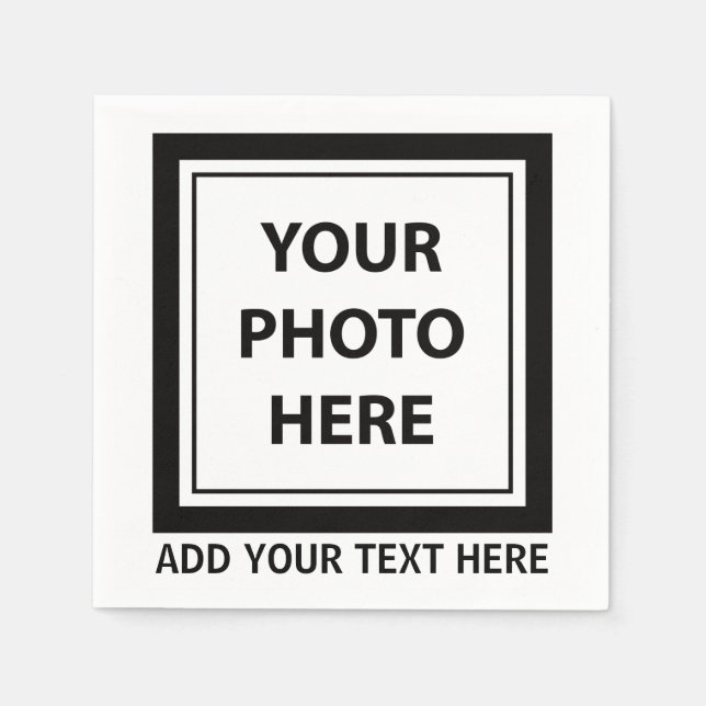 Upload Picture Photo & Add Text – Customize Napkins (Front)