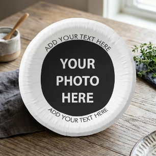 Upload Picture Photo & Add Text – Customize Paper Bowls