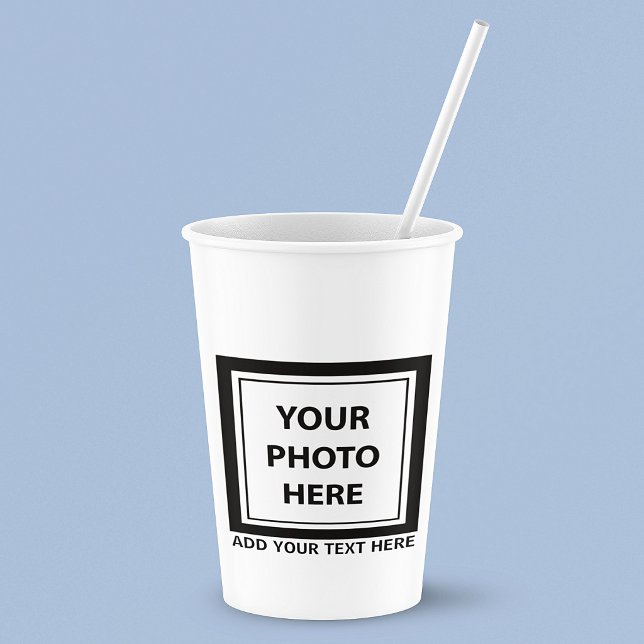Upload Picture Photo & Add Text – Customize Paper Cups (Creator Uploaded)