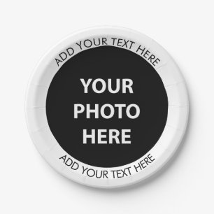 Upload Picture Photo & Add Text – Customize Paper Plates