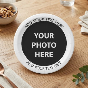 Upload Picture Photo & Add Text – Customize Paper Plates