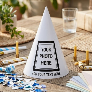 Upload Picture Photo & Add Text – Customize Party Hat