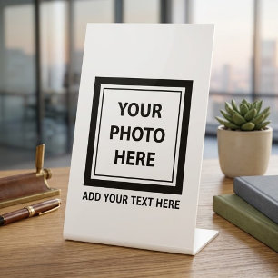 Upload Picture Photo & Add Text – Customize Pedestal Sign