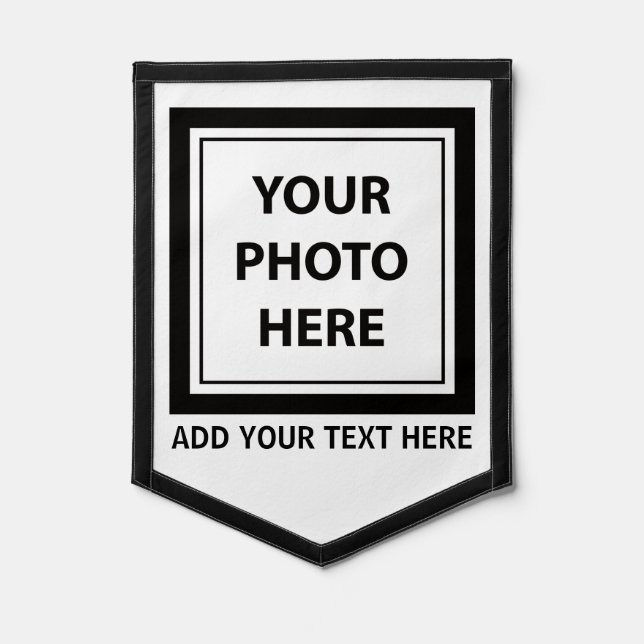 Upload Picture Photo & Add Text – Customize Pennant (Front)