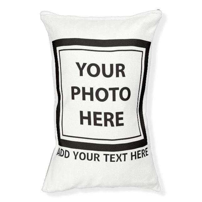 Upload Picture Photo & Add Text – Customize Pet Bed (Front Vertical)