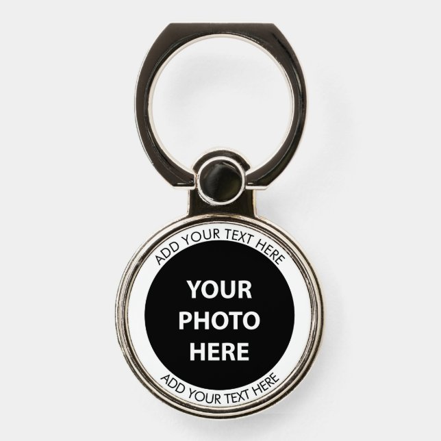 Upload Picture Photo & Add Text – Customize Phone Ring Stand (Front)