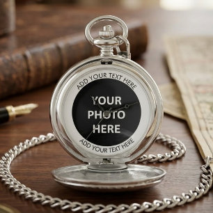 Upload Picture Photo & Add Text – Customize Pocket Watch